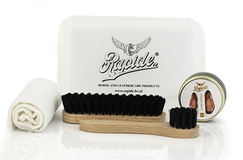 Rapide onderhoud kit (ledervet, borstel en doek)